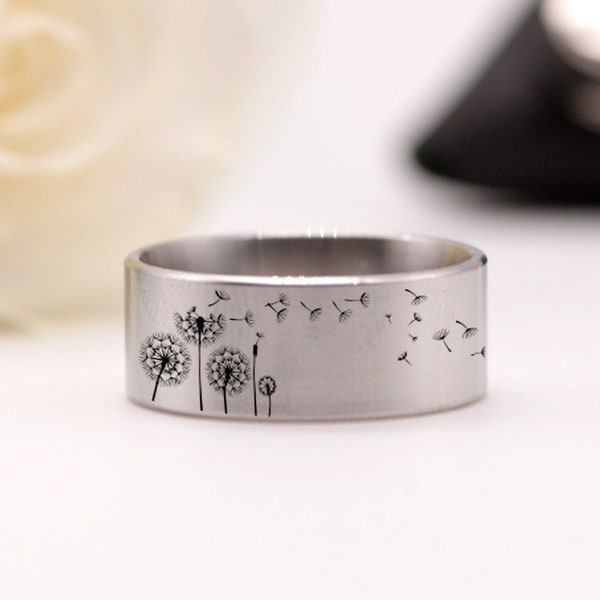 Gravierter Ring Pustezahn Ring Personalisierter Schmuck Zierlicher Ring Schmuck Geschenk für Sie Inspiration Ring Weihnachten Geschenk Datum Ring Unikat Schmuck