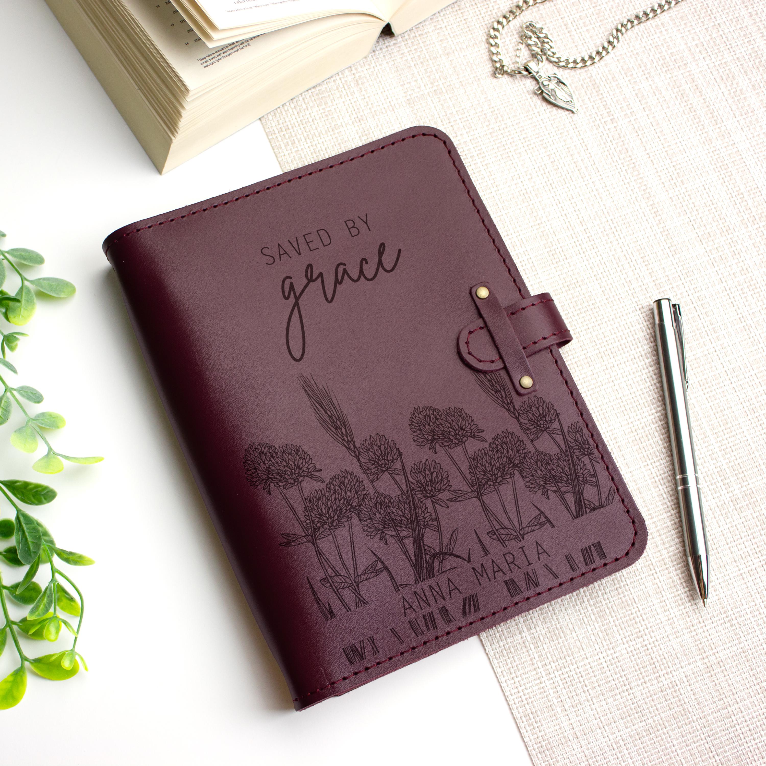 Prayer journal for her, Personalized scripture journal for women, Leather christian journal for mom, Bible study gifts for girl or daughter