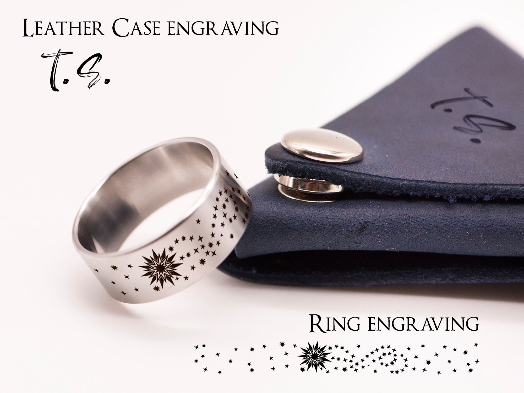 Promise Ring Star Ring Stainless Steel Jewelry Custom Engraved Etsy