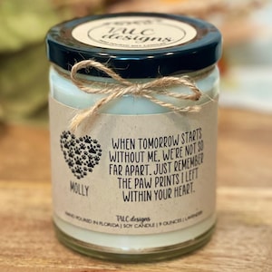 Pet Memorial Candle | In Memory Of Pet | Dog Lover | Friend Gift | Funny Candle | Coworker Gift | Birthday Gift | Home Decor | Gift Idea