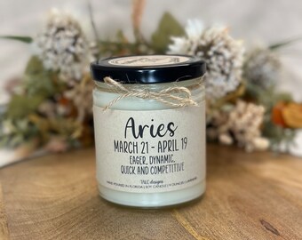 Aries Candle | Birthday Gift | Gift For Friend | Gift For Her | Gift For Him | Funny Candle | Horoscope Candle | Astrology Candle