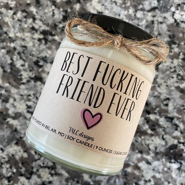 Best Fucking Friend Ever | Best Friend Gift | Home Decor | Cute Gift | Gift Box | Gift For Friend | Funny Candle | Candle Gift | Gift Idea