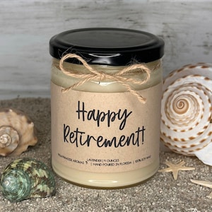 Happy Retirement Candle | Retirement Gift | Coworker Gift | Soy Candle | Candle Gift | Christmas Gift | Gift Idea | Gift For Friend