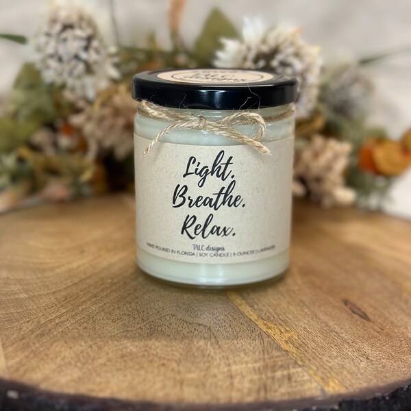 Light Breathe Relax Candle | Relax Candle | Meditation Candle | Birthday Gift | Christmas Gift | Gift Idea | Funny Candle | Candle Gift