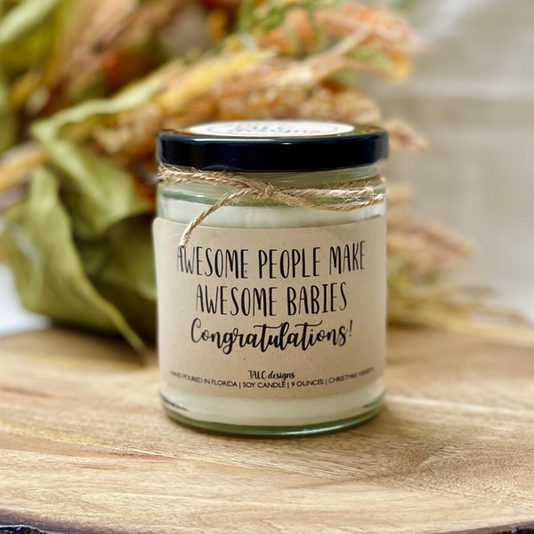 Awesome People Make Awesome Babies | New Baby | Congrats On The New Baby | Baby Shower Gift | Funny Candle | Candle Gift | Gift Idea