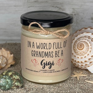 Gigi Candle: Lavender Scented Soy Wax, Grandma Gift
