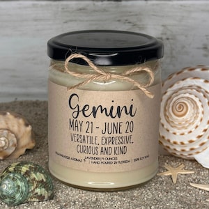 Gemini Candle | Birthday Gift | Gift For Friend | Gift For Her | Gift For Him | Funny Candle | Horoscope Candle | Astrology Candle