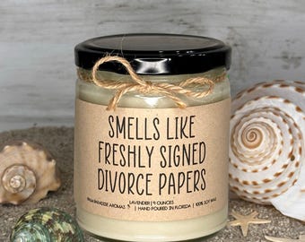 Smells Like Freshly Signed Divorce Papers Soy Candle | Funny Breakup Gift