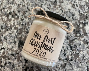 Our First Christmas 2020 | Holiday Gift | Holiday Candle | Christmas Gift | Funny Candle | Candle Gift | Gift For Wife | Gift For Husband