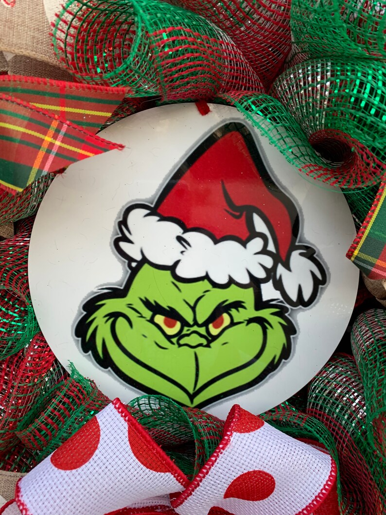 Grinch Wreath Sign Christmas Wreath Sign Metal Wreath Sign Etsy