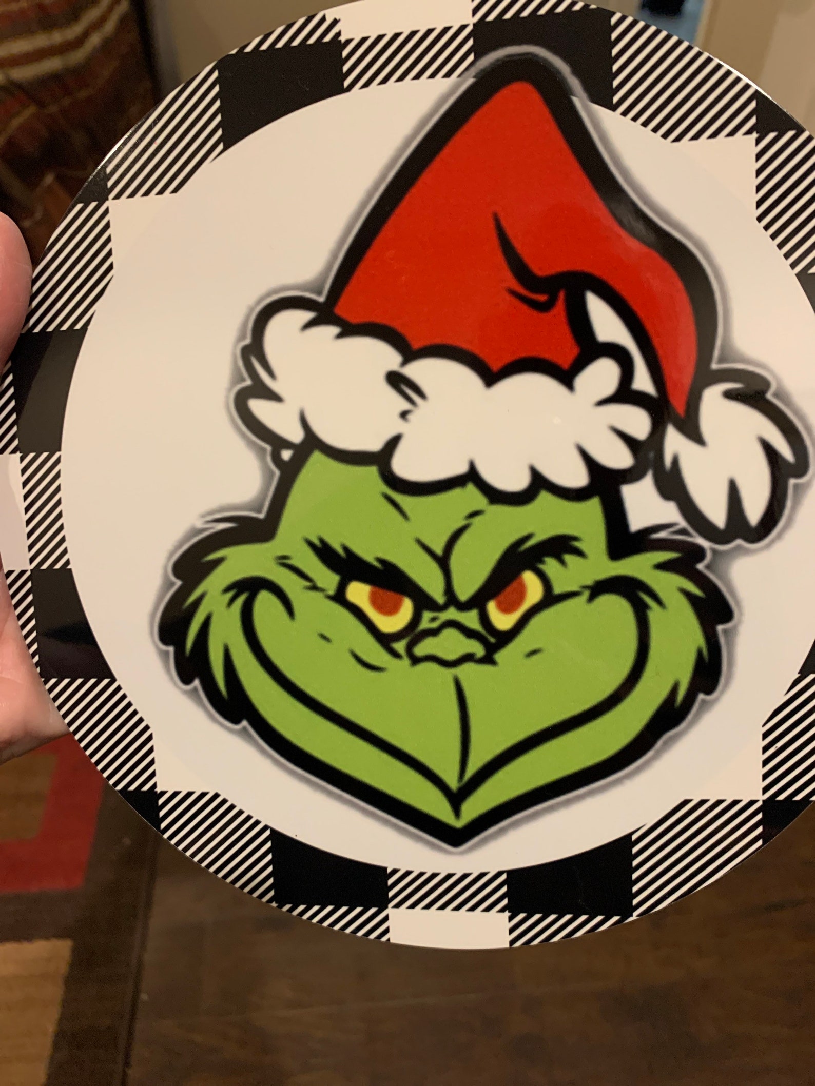 Grinch Wreath Sign Christmas wreath sign Black and White Etsy