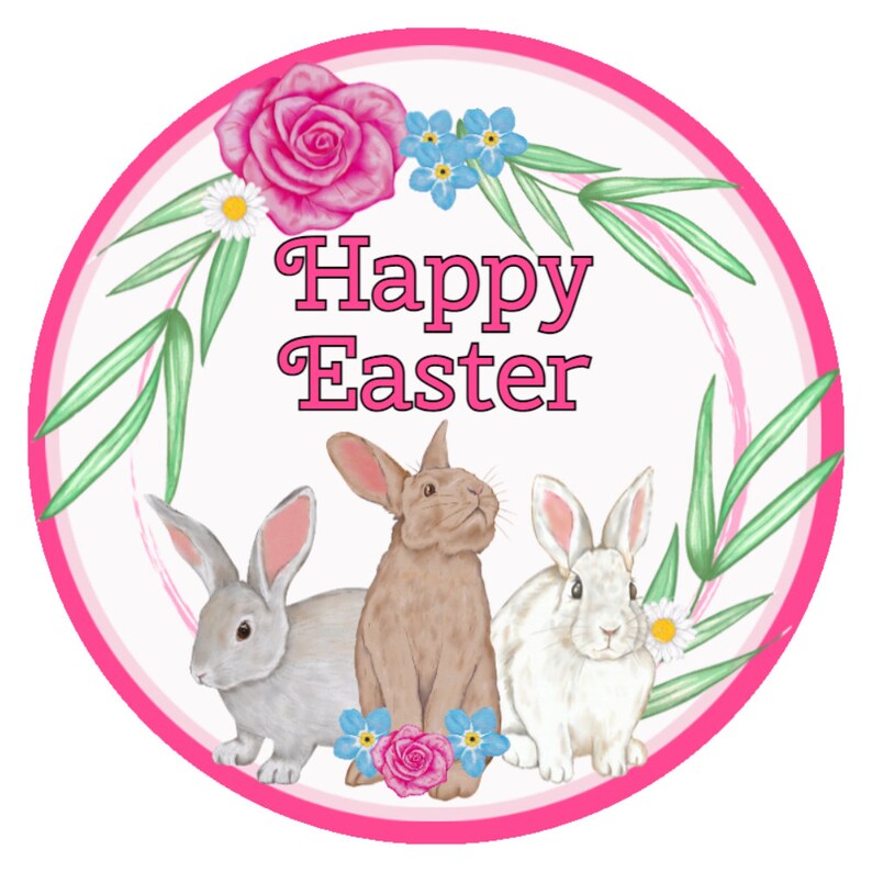 Happy Easter Sign Easter Bunny Sign Spring wreath sign