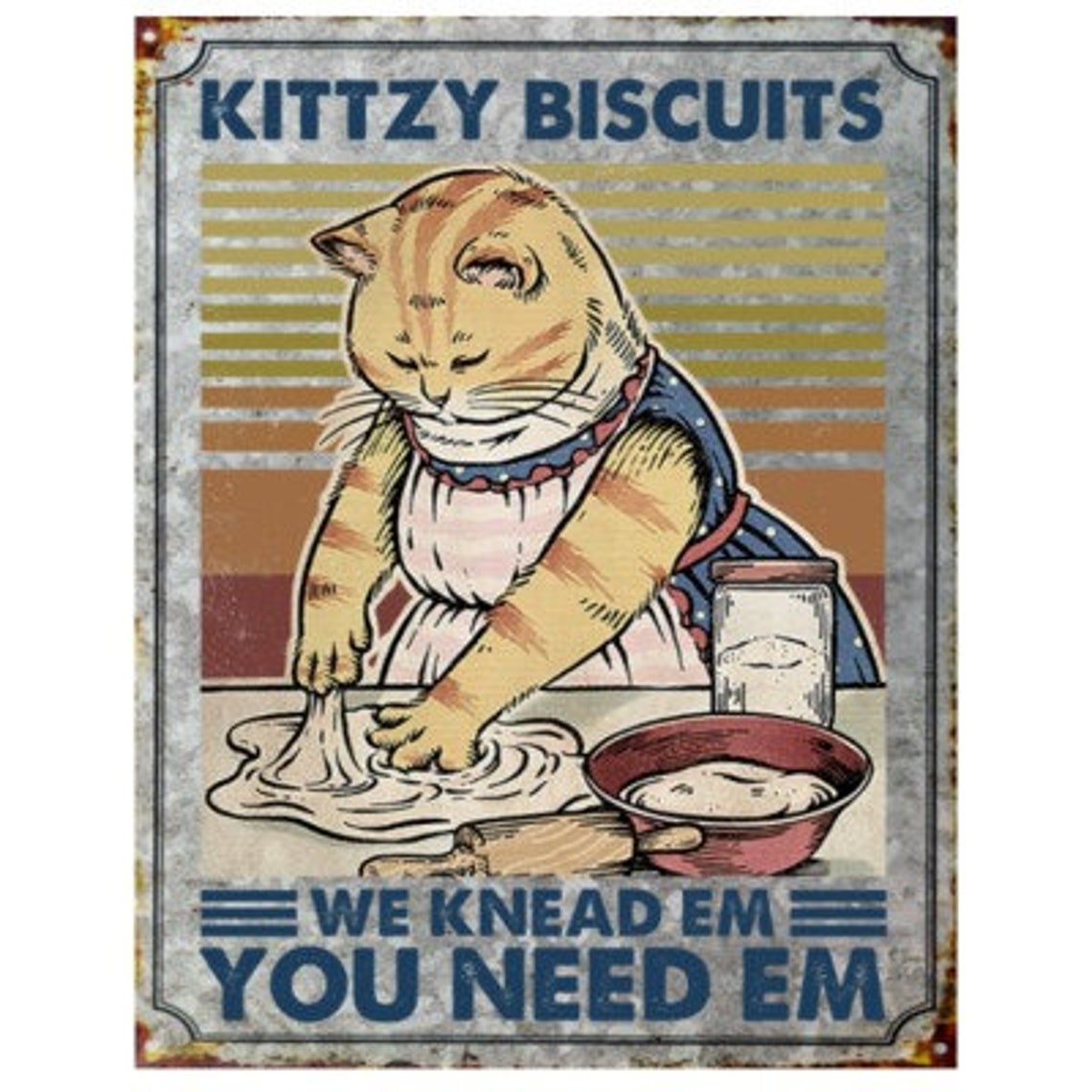 Kittzy Biscuit Cat Sign Kitchen Sign Funny Cat Sign Cat Etsy