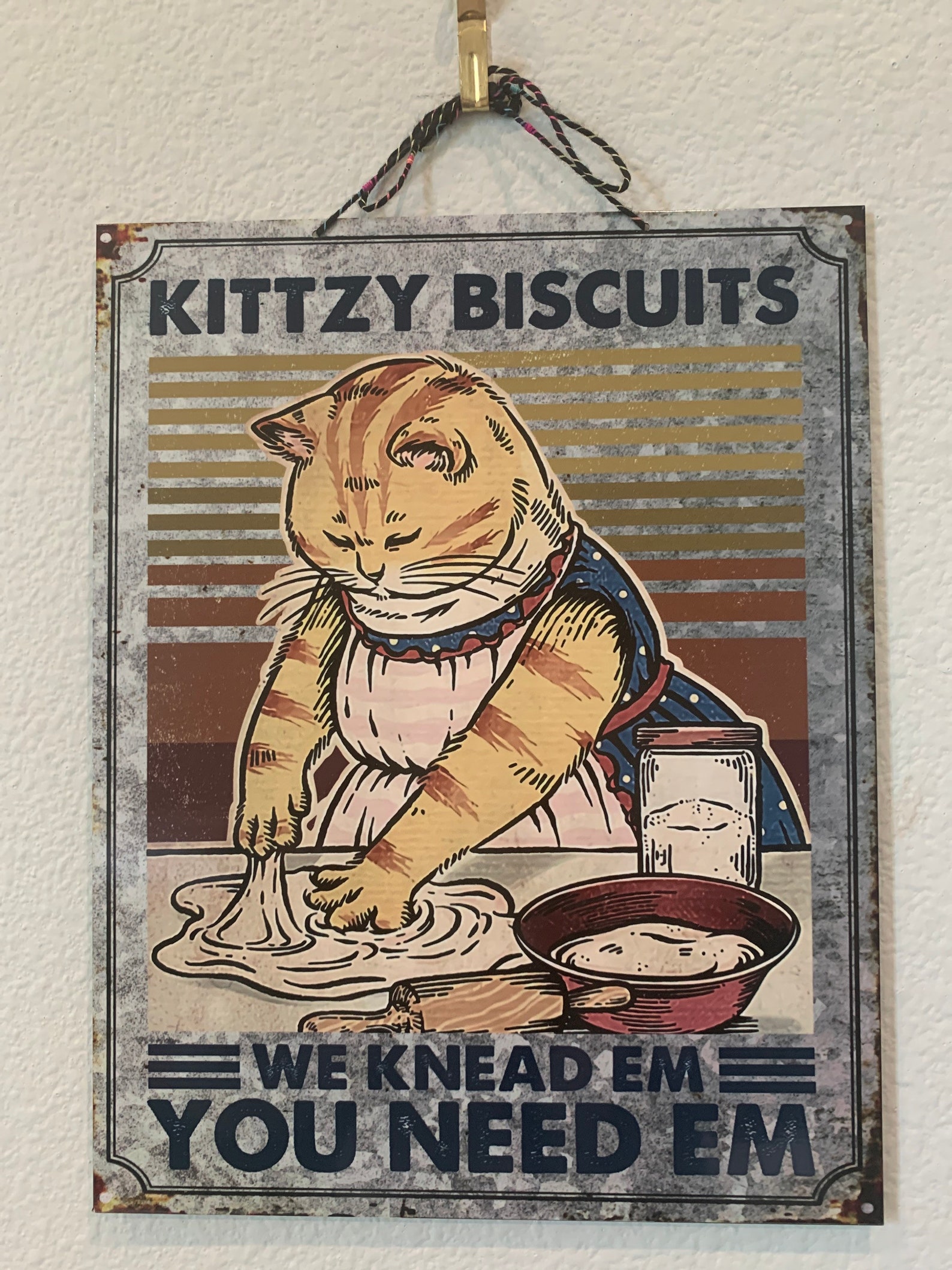 Kittzy Biscuit Cat Sign Kitchen Sign Funny Cat Sign Cat Etsy