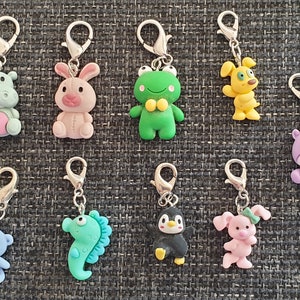 Stitch markers, knitting markers, stitch markers, knitting markers, pendants, stitch counter, pendants, bag pendant, hippo, dog