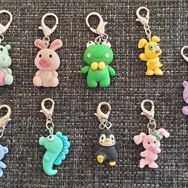 Marqueurs de points, marqueurs de tricot, marqueurs de points, marqueurs de tricot, pendentifs, compteur de points, pendentifs, pendentif de sac, hippopotame, chien