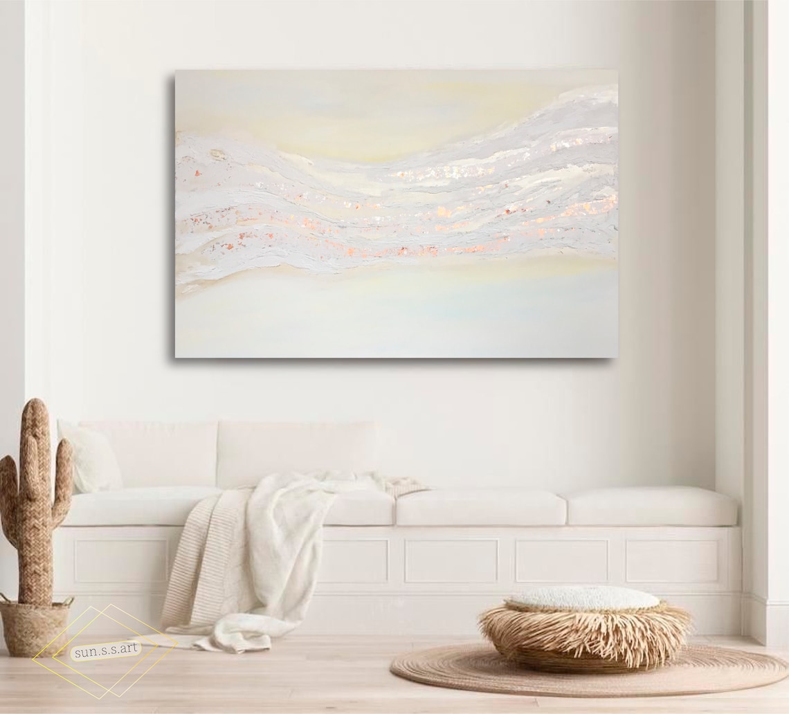 Oversize Wall Art Abstract Paintings on Canvas Black and White Etsy