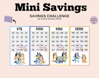 Low Income Savings - Mini Savings Challenge Bundle - A6 Cash Envelopes - a6 Savings Bundle - Small Budget Savings A6 - Budget Binder Insert