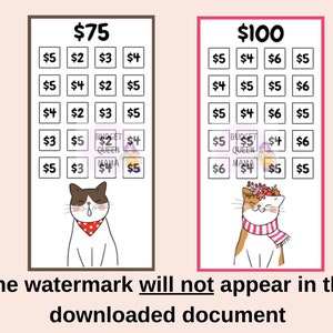 May include: Two printable bingo cards with a cat illustration. The cards have numbers from 2 to 6 and the total cost is &pound;75 or &pound;100.