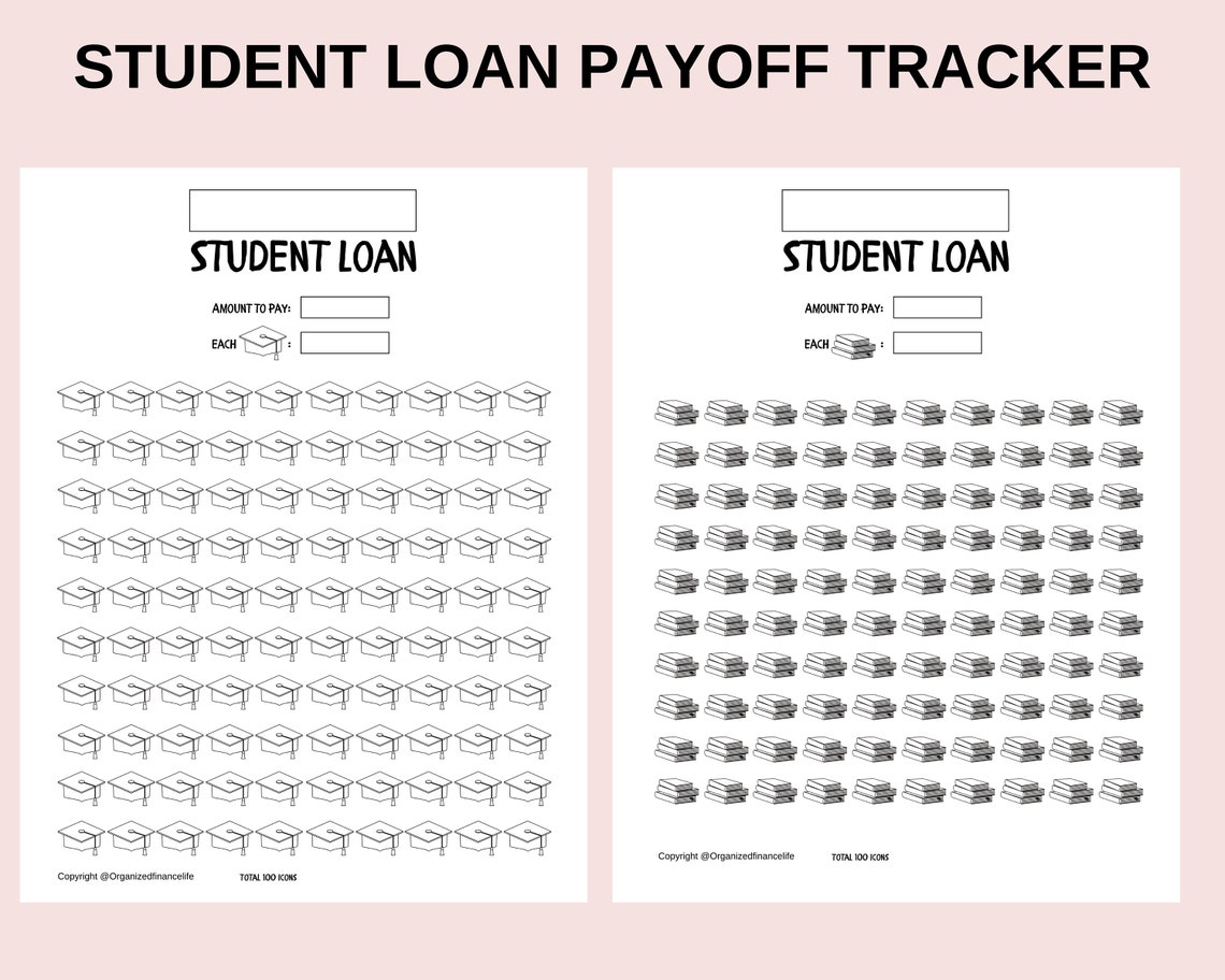 Student Loan Payoff Tracker Printable Student Loan Sink Pay Off The