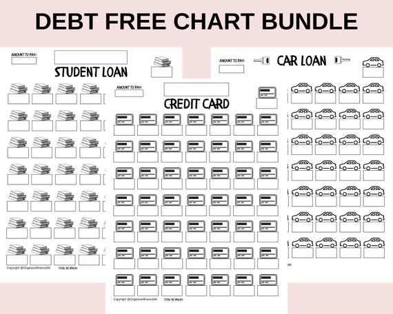 Debt Free Chart Bundle PDF Printable Student Loan Payoff Etsy
