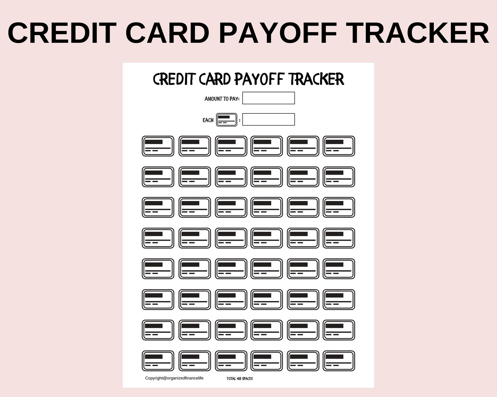 Credit Card Payoff Tracker PDF Printable Credit Card Debt Etsy
