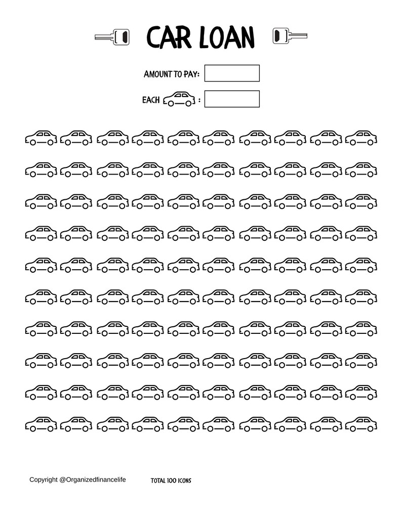 Car Loan Payoff Tracker PDF Printable Car Loan Payment PDF Etsy