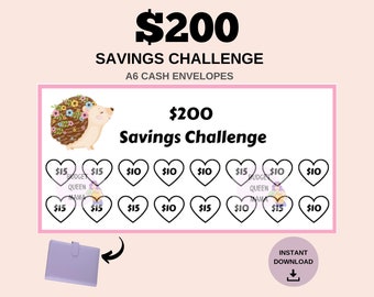 Low Income Savings Challenge a6 - A6 Mini Savings Challenge Trackers - a6 Cash Envelopes - Mini Savings a6 - Small Budget Savings Challenge