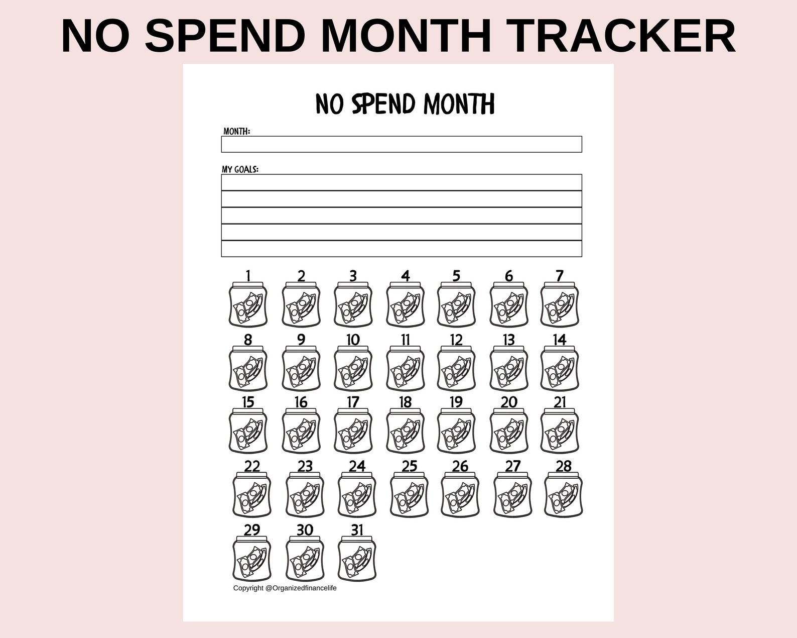 No Spending Month Template