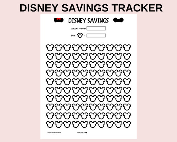 Disney Savings Tracker PDF Printable Disney Fund Disney | Etsy