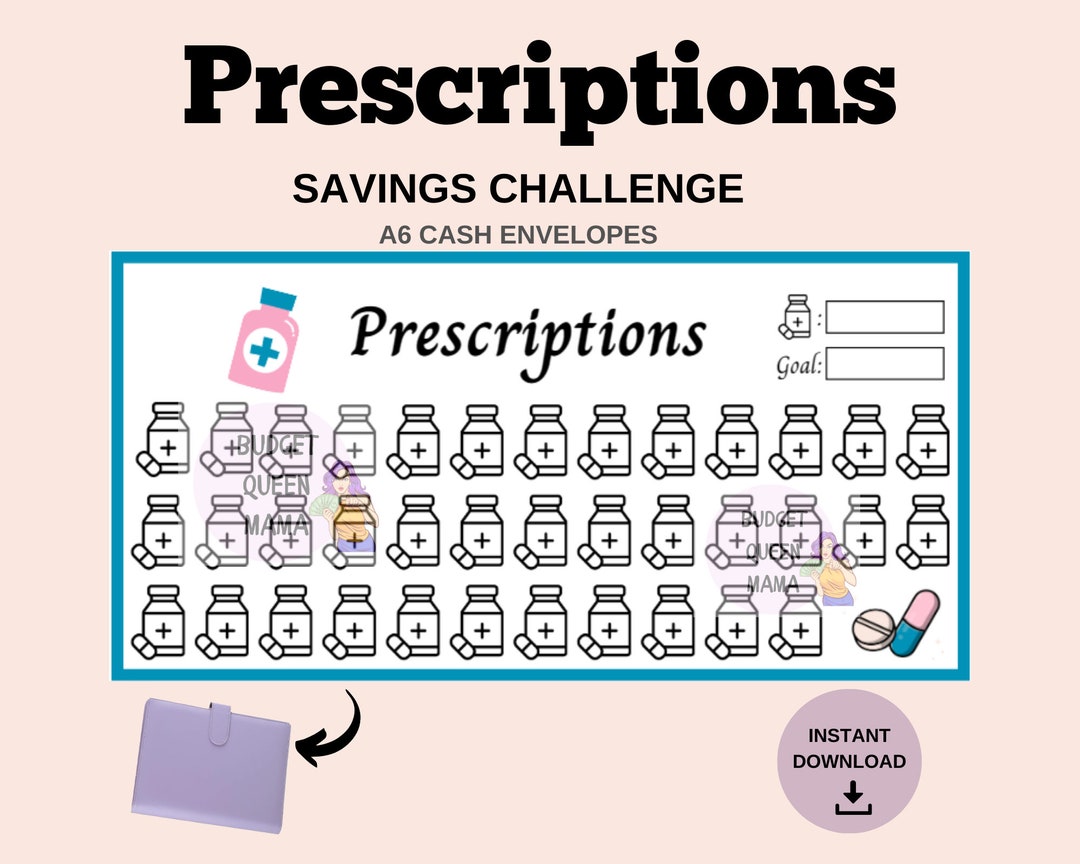 Prescriptions Tracker - Prescription Savings Challenge - A6 Cash ...