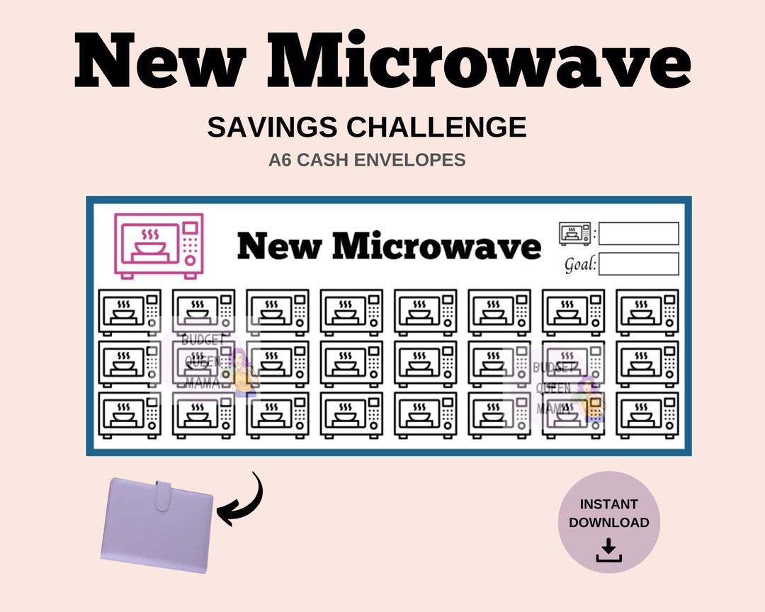 New Microwave Savings Challenge Microwave Tracker A6 Cash Etsy