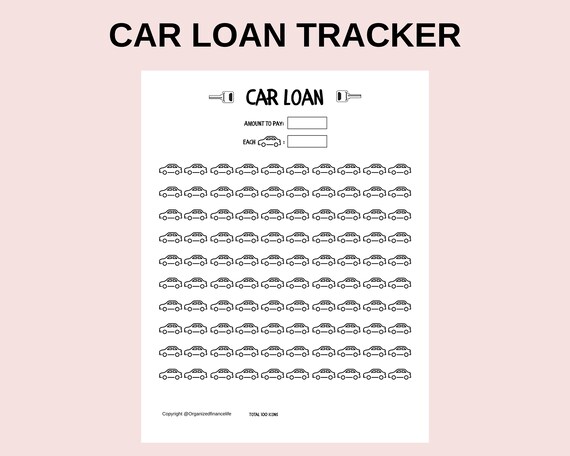 Car Loan Payoff Tracker PDF Printable Car Loan Payment PDF | Etsy