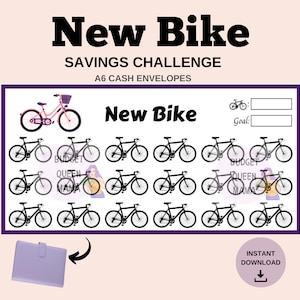 Ny cykelsparutmaning - A6-kuvert med kontanter - Ny cykelspårare - Cykelspårare A6 - Mini-sparspårare A6 - Budgetpärminlägg A6