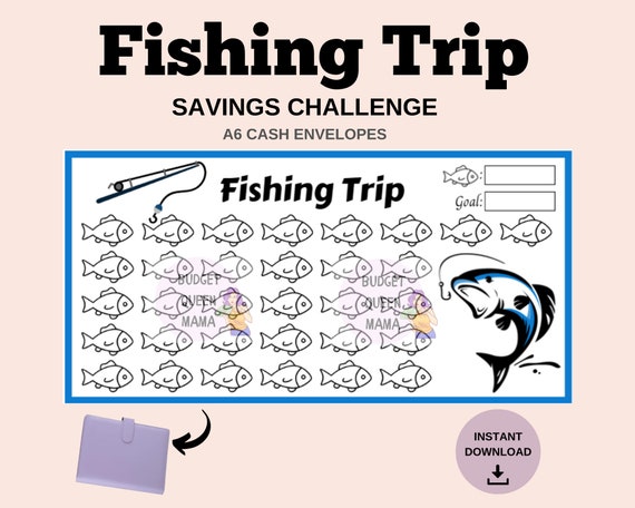 Fishing Tracker Fishing Trip Savings Challenge Fishing Fund A6 Cash  Envelopes mini Tracker A6 Mini Challenge A6 Budget Binder A6 
