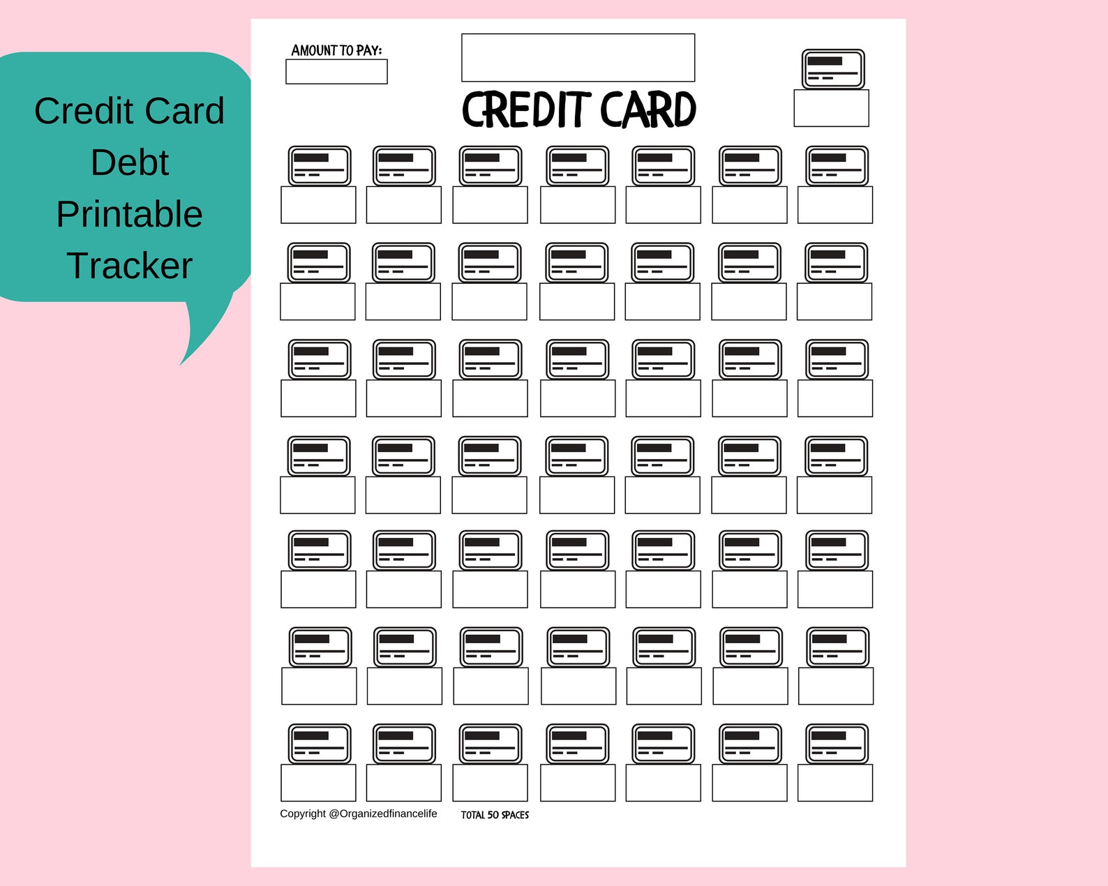 Credit Card Debt Tracker PDF Printable