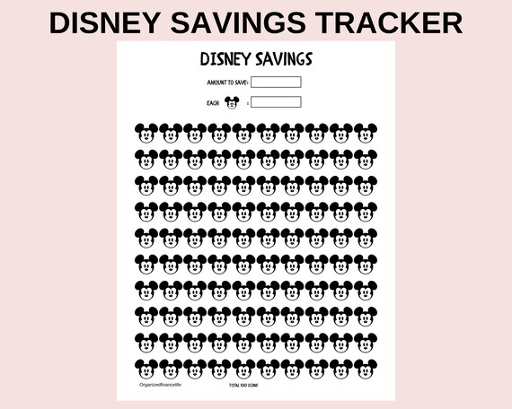 Disney Savings Tracker PDF Printable Disney Fund Disney | Etsy