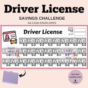 Rijbewijsbesparingsuitdaging - Rijbewijstracker a6 - Autotracker - Past op A6 Geldenveloppen Tracker - Minibesparingsuitdaging a6
