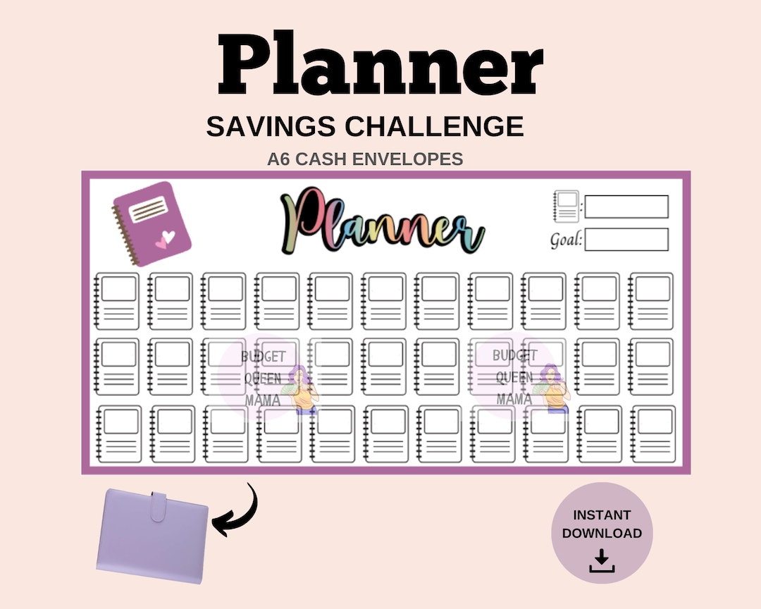 Happy Planner Savings Tracker - Planner Savings Challenge A6 - A6 Cash ...