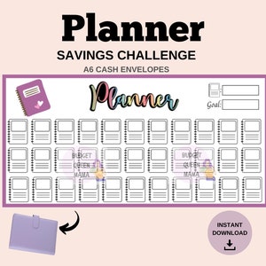 Happy Planner Savings Tracker - Planner Savings Challenge a6 - A6 Cash Envelopes - Mini Tracker a6 - Budget Binder Insert - Happy Planner