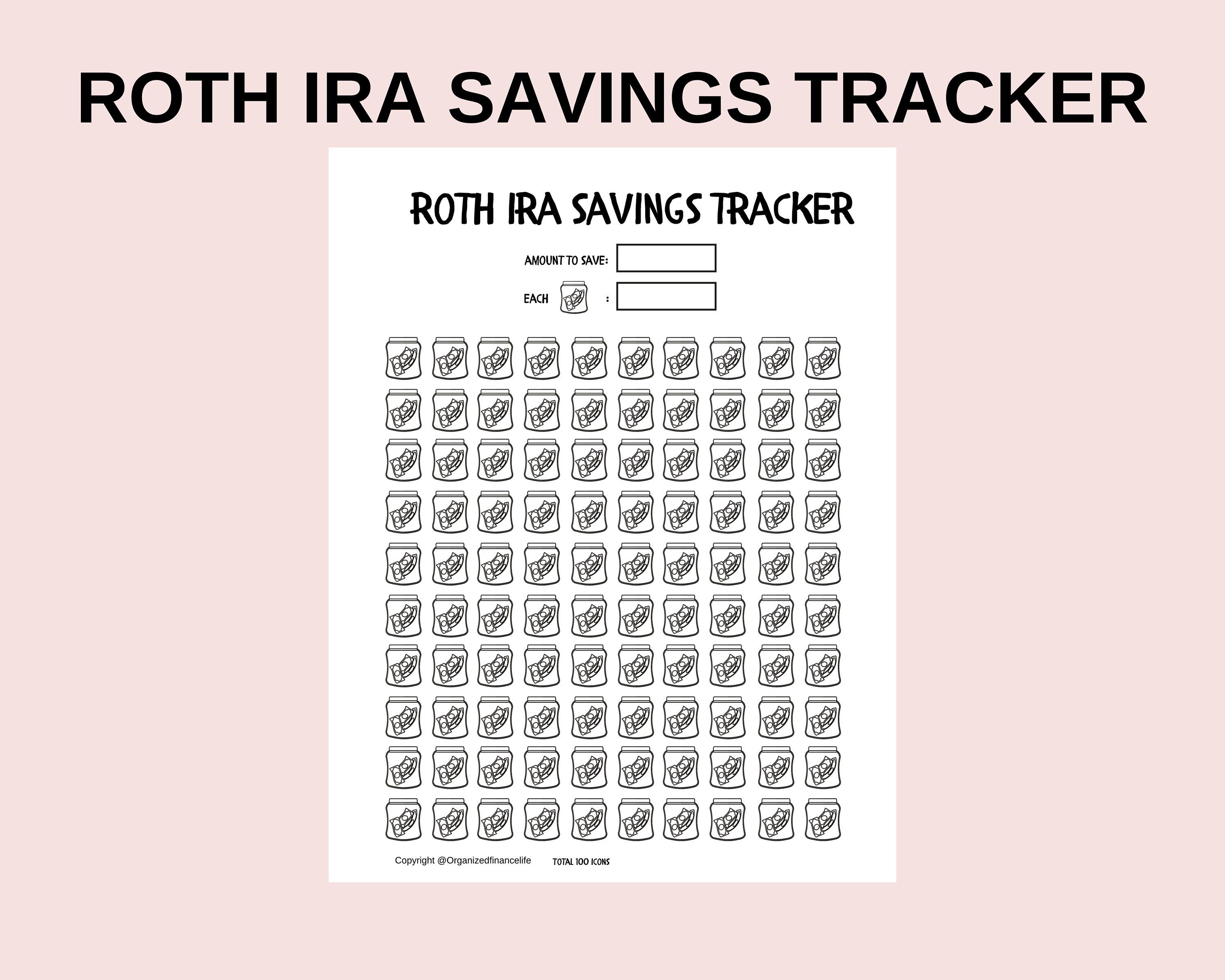 ROTH IRA Savings Trackers PDF Printable Etsy