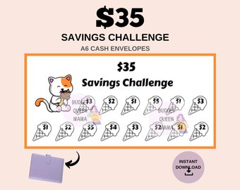Mini Savings Challenge A6 - Low Income Savings Challenge -A6 Cash Envelopes - Mini Challenge a6- Budget Binder Insert - Small Budget Savings