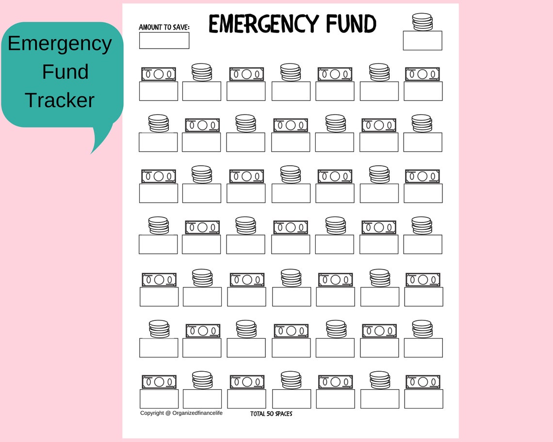 Emergency Fund tracker PDF Printable | Etsy