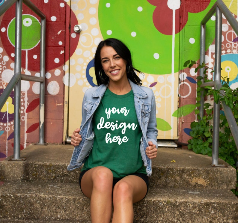 heather green bella canvas
