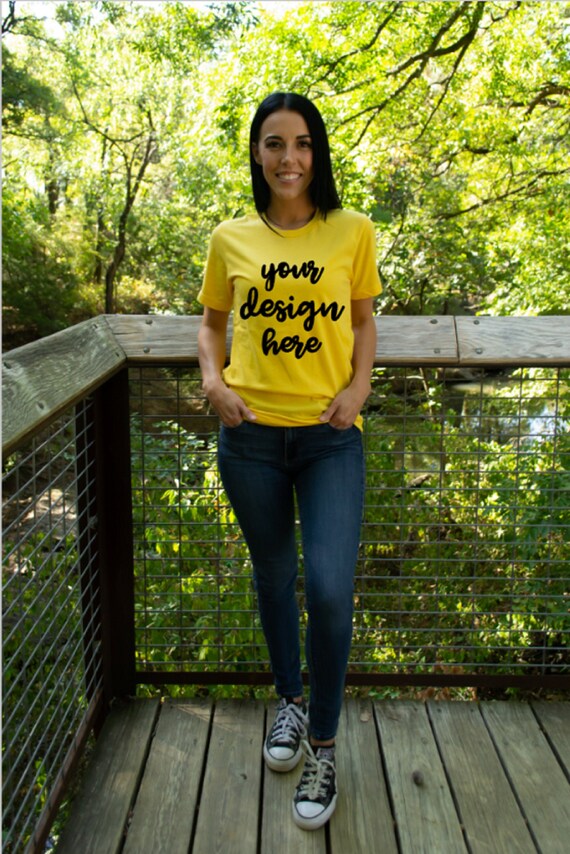 Bella Canvas 3001 Heather Yellow Gold Shirt Mockup Yellow Etsy