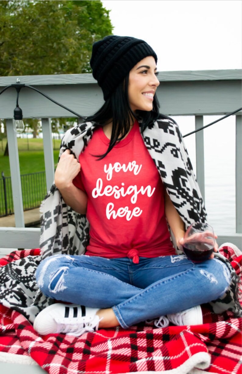 Download Bella Canvas 3001 Heather Red Shirt Mockup Heather Red Shirt | Etsy