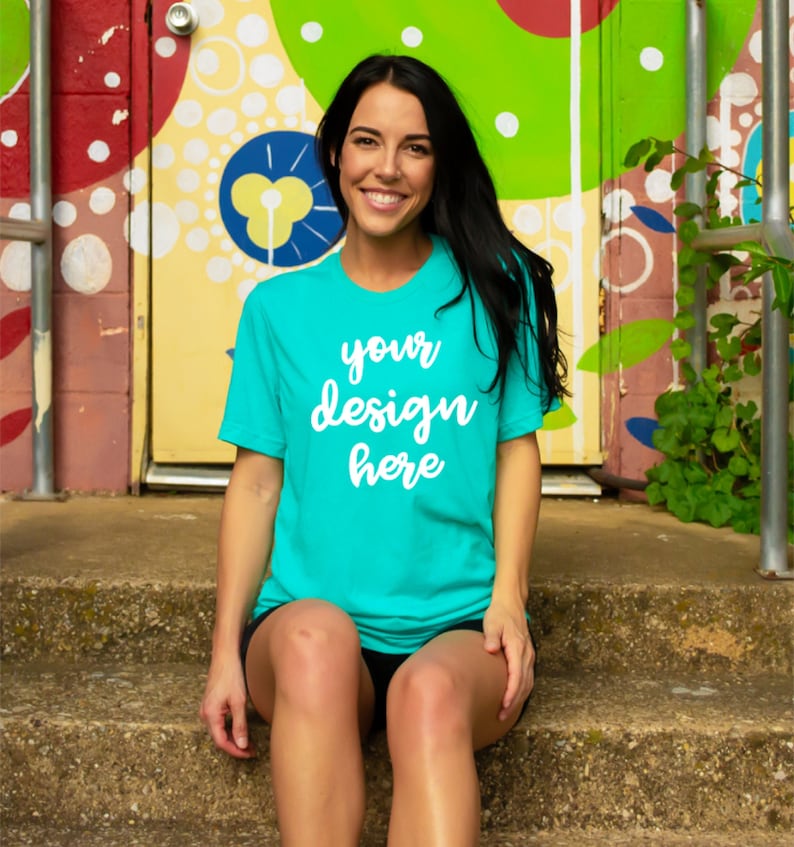 Download Bella Canvas 3001 Heather Sea Green Shirt Mockup Heather Sea | Etsy