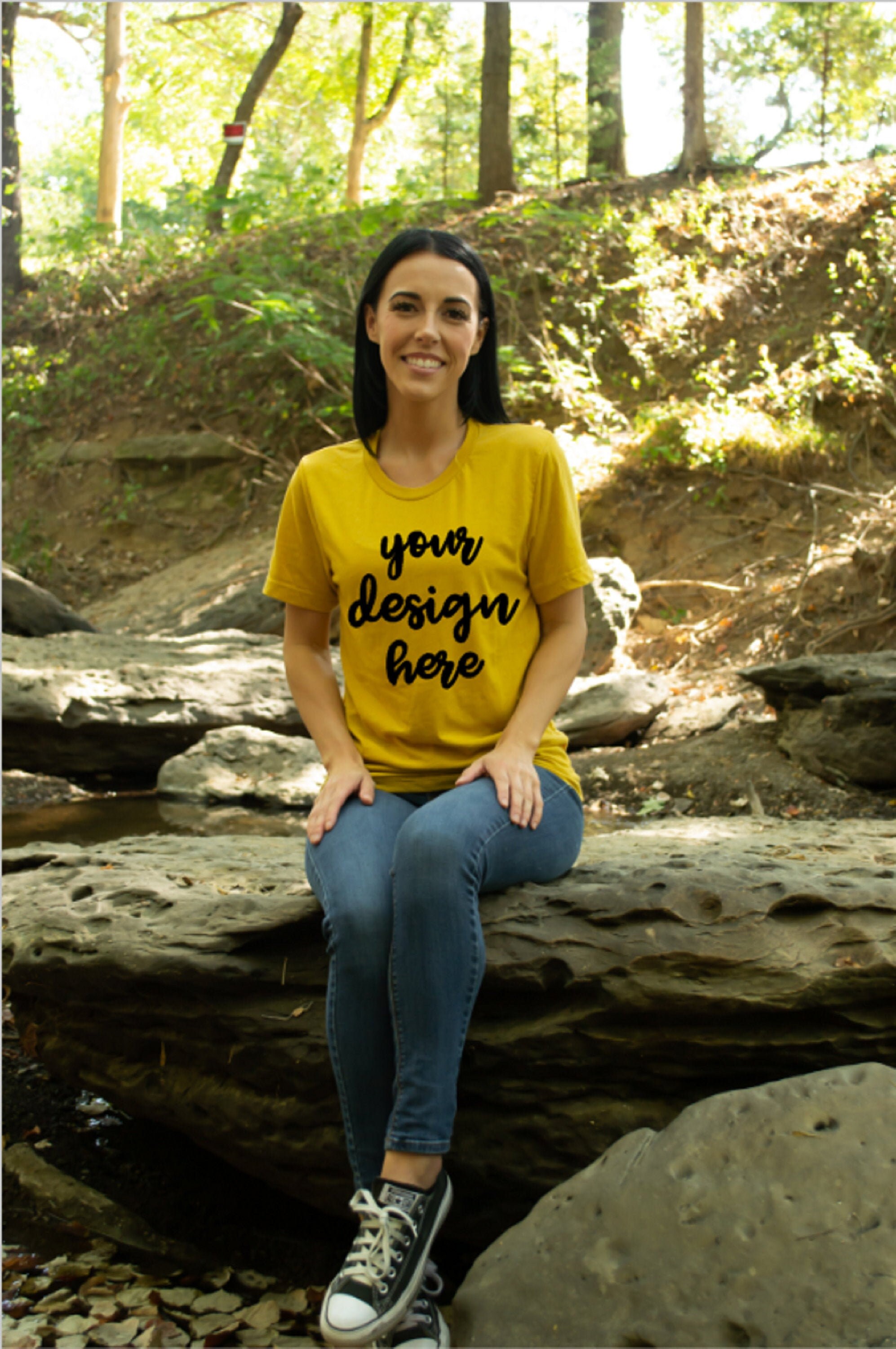 Bella Canvas 3001 Mustard Shirt Mockup Mustard Shirt Mockup Etsy