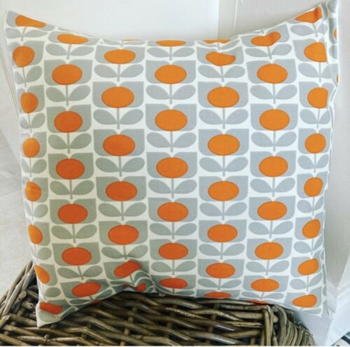 Pair of Handmade Orla Kiely Cyclamen Orange 16 Cushion Etsy UK