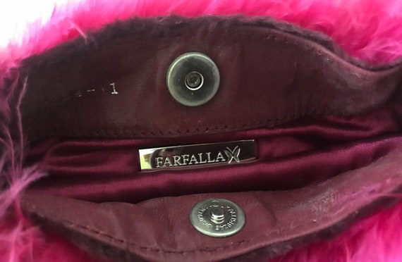 FARFALLA Faux Fur Feather Boa Handbag in Burgundy… - image 3